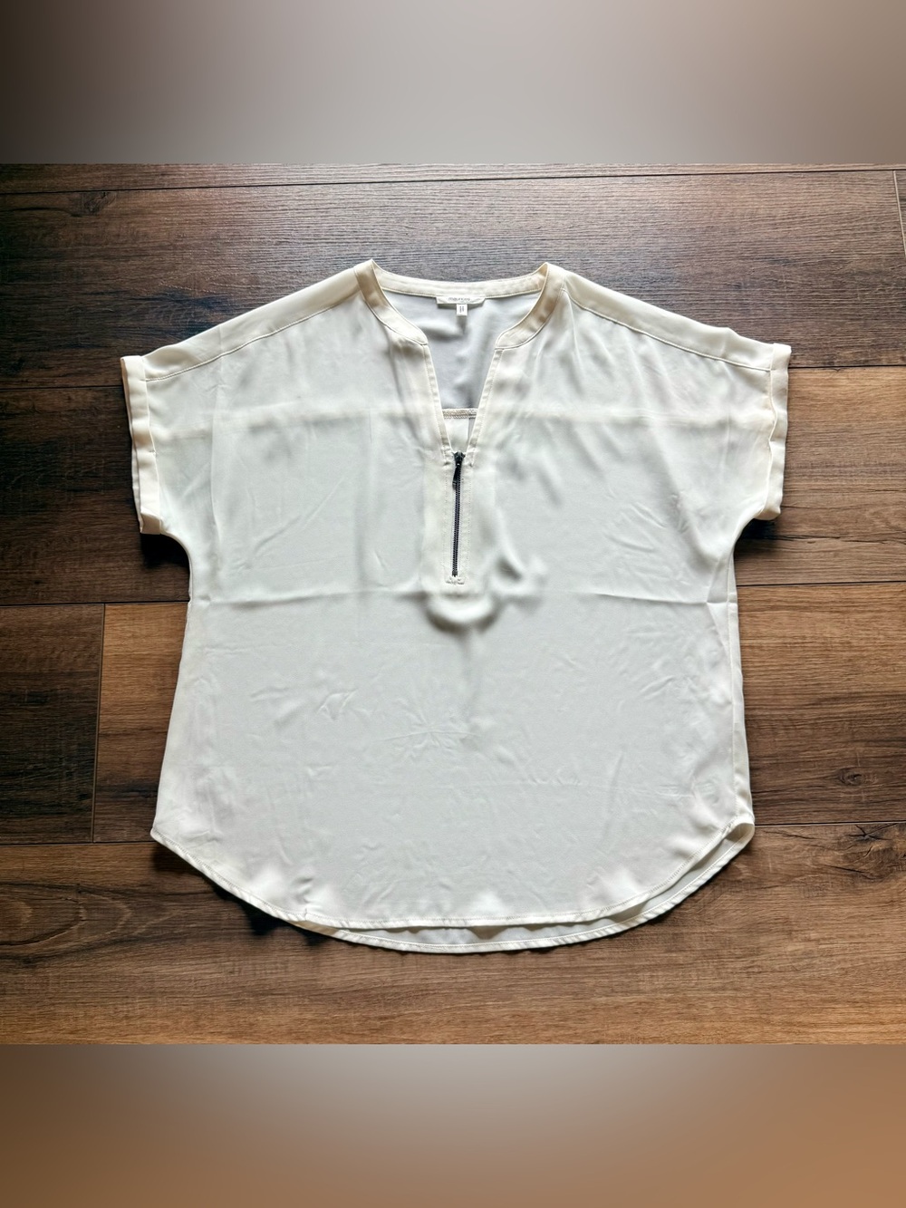 Maurice’s Short Sleeve Zip-Front Blouse